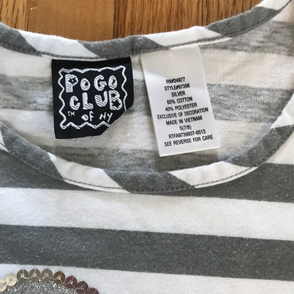 Gray and white striped tee - Picture 4 of 4